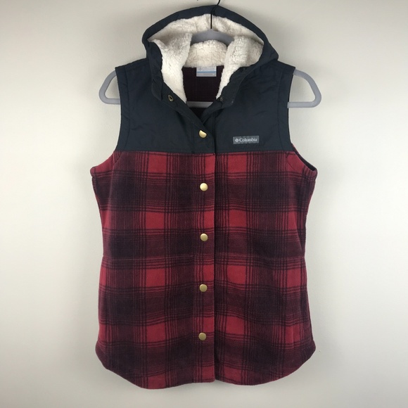 columbia buffalo plaid vest